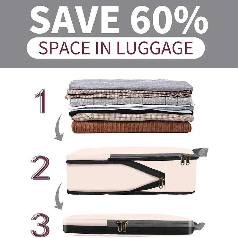 Compression Packing Cubes 4 Pcs Expandable Travel Luggage Organiser Set Extensible Organizer Bags