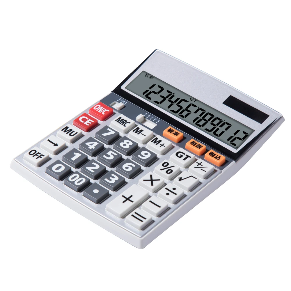 
Best Selling Big LCD Screen12 Digits Dual Power Calculator OEM For General Tax Use 