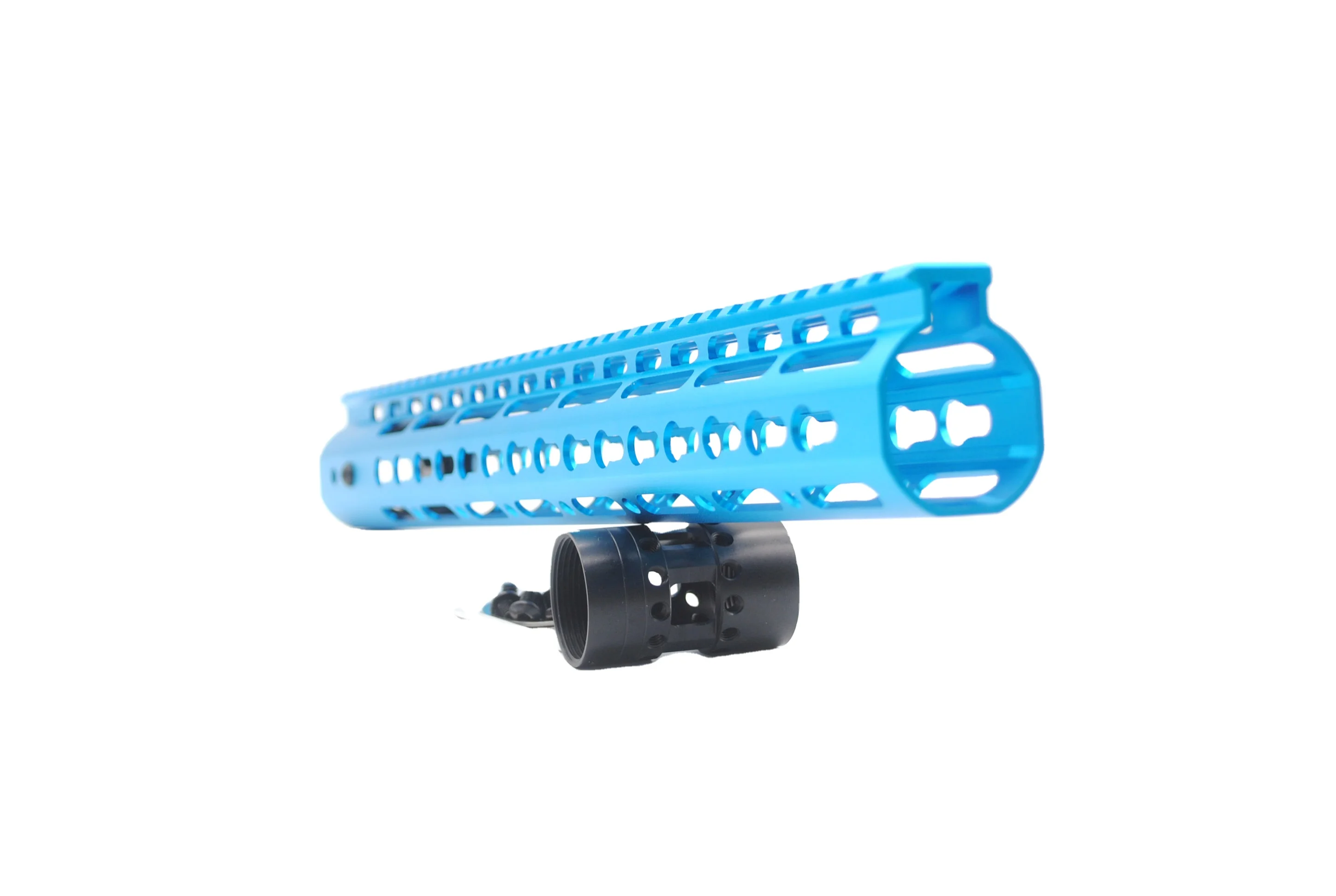 Aplus Blue NSR 15 Inch Free Float Keymod Handguard Rail Mount system with steel barrel nut for AR15 fit .223 / 5.56 rifles