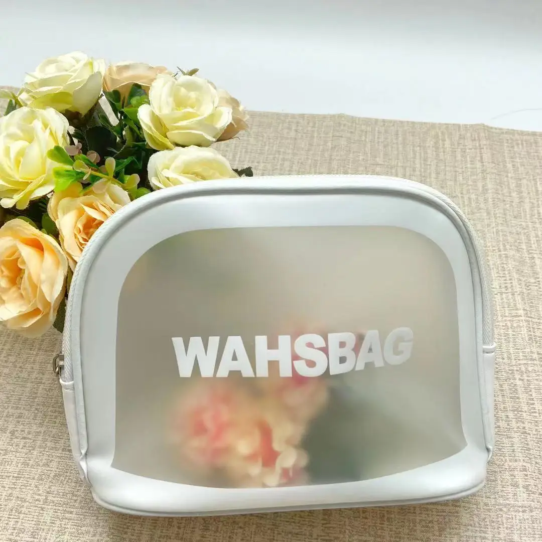 Hot Sale white Girls Packaging bag Pvc Cosmetic Waterproof Washing Bag Plastic Zipper Makeup Bag