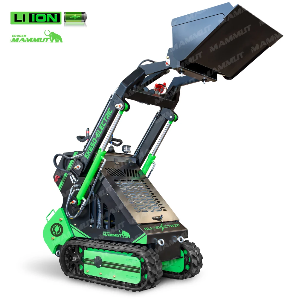 Mammut electric SKE650 stand on 380kg mini skid steer loader with auger