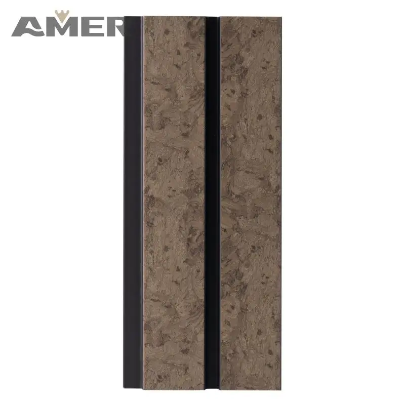 AMER Korean Wood Color PS Wall Panel Polystyrene Grille Wall Panel Sample PS Wall Panel