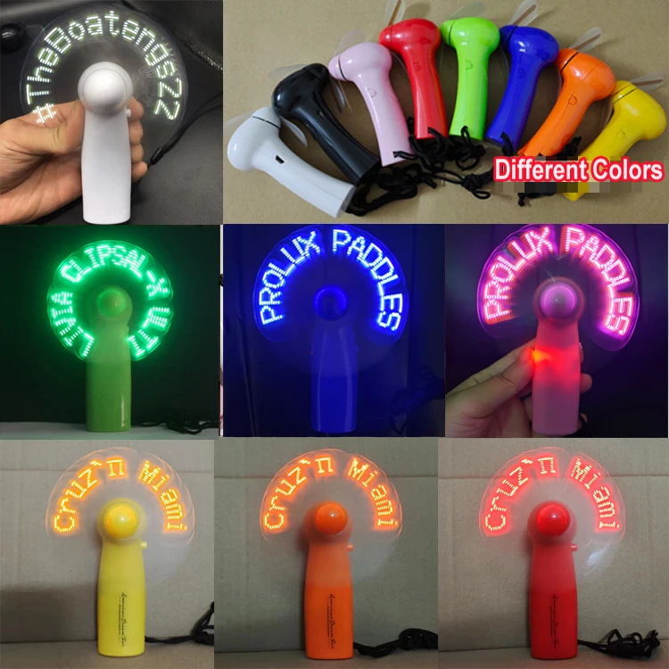 Neck Hanging Plastic Summer Wholesale Small Hand Held Led Rgb Portable Mini Toy Chargeable   Battery Wedding Fan