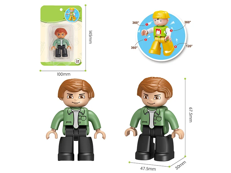 New Arrival 3d Emoticon Building Block Doll Rotates 360 Degrees For Children Kids Diy Assemble Building Block Toy