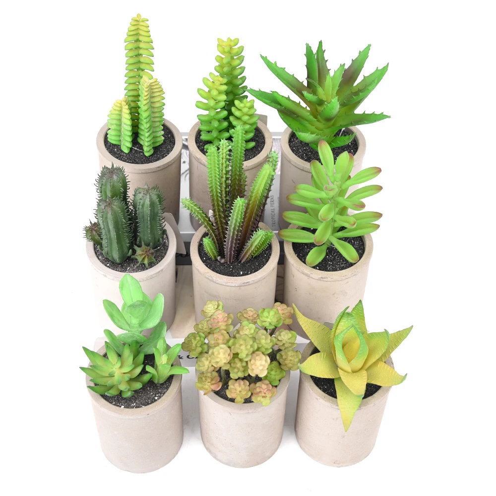 High simulation indoor decor greenery potted artificial succulent natural plant in pots