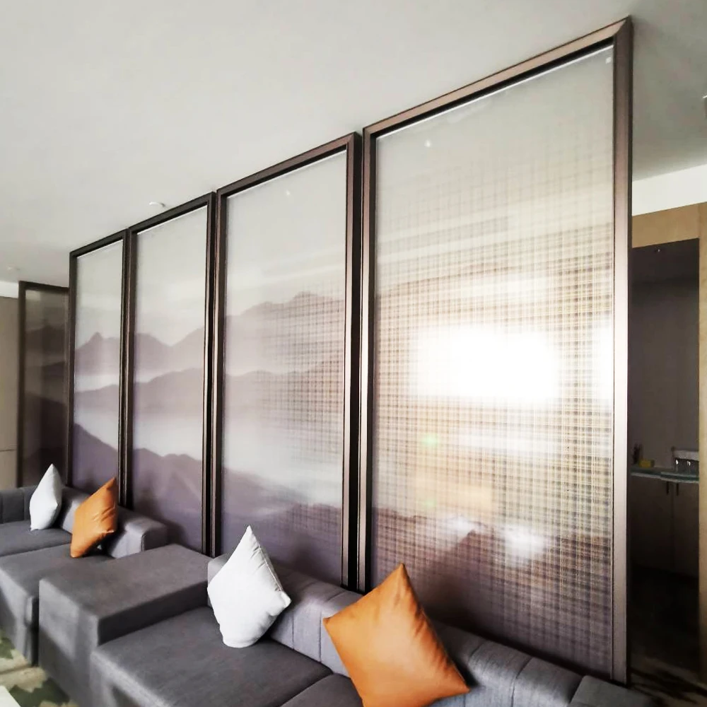 High Quality Champagne Gold Interior Partition Contemporary Room Dividers for 5 Star Hotel