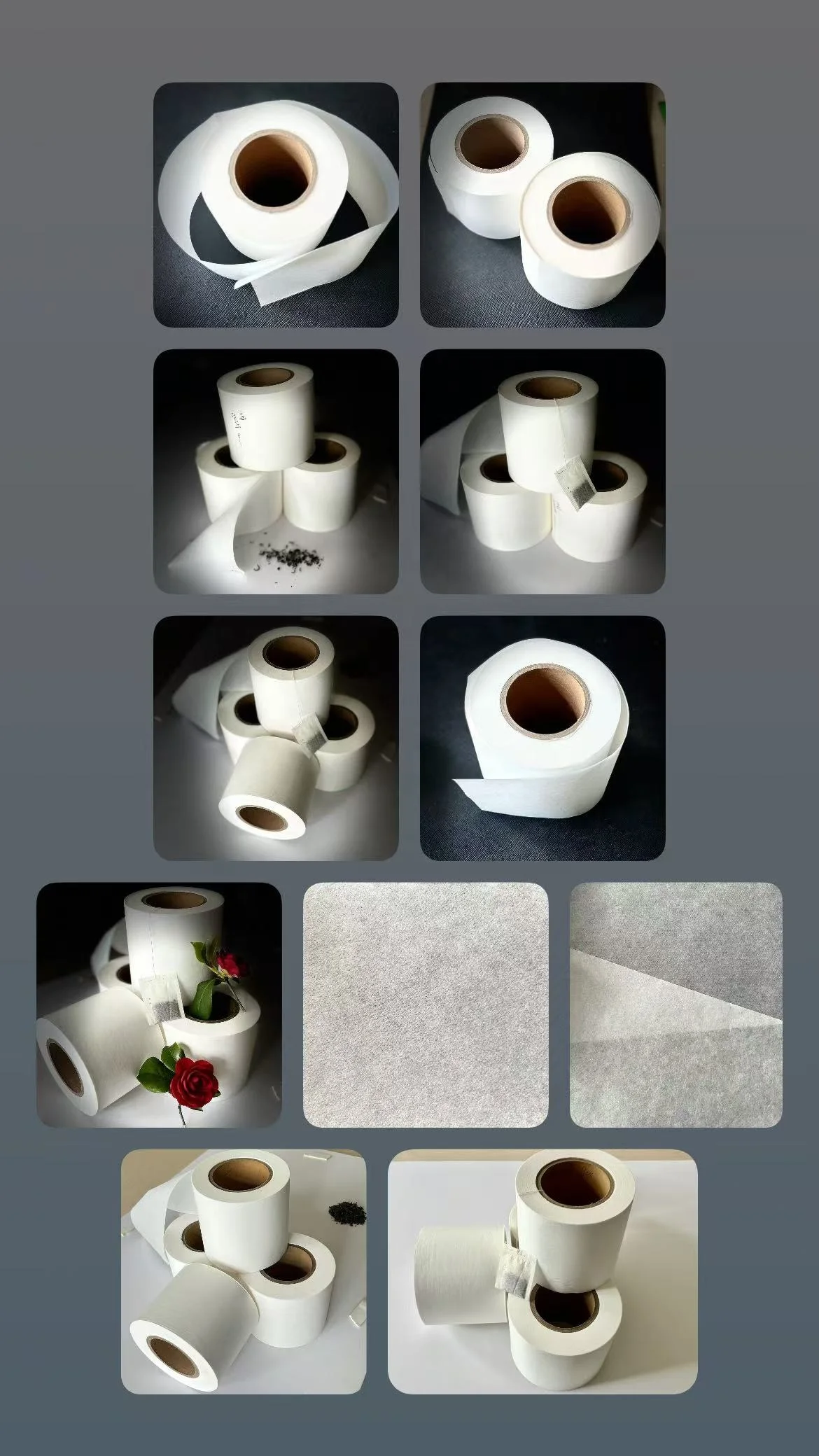 HS Filter Paper Roll 16.5-23gsm 440-500mm Diameter Food Grade Disposable Compostable Tea Coffee Packaging 100% Biodegradable