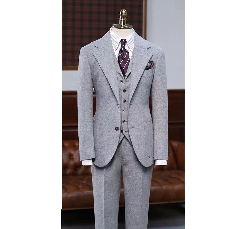 Роскошные мужские костюмы от MTM, смокинг, индивидуальные мужские свадебные костюмы ручной работы, индивидуальный дизайн, официальный костюм для мужчин