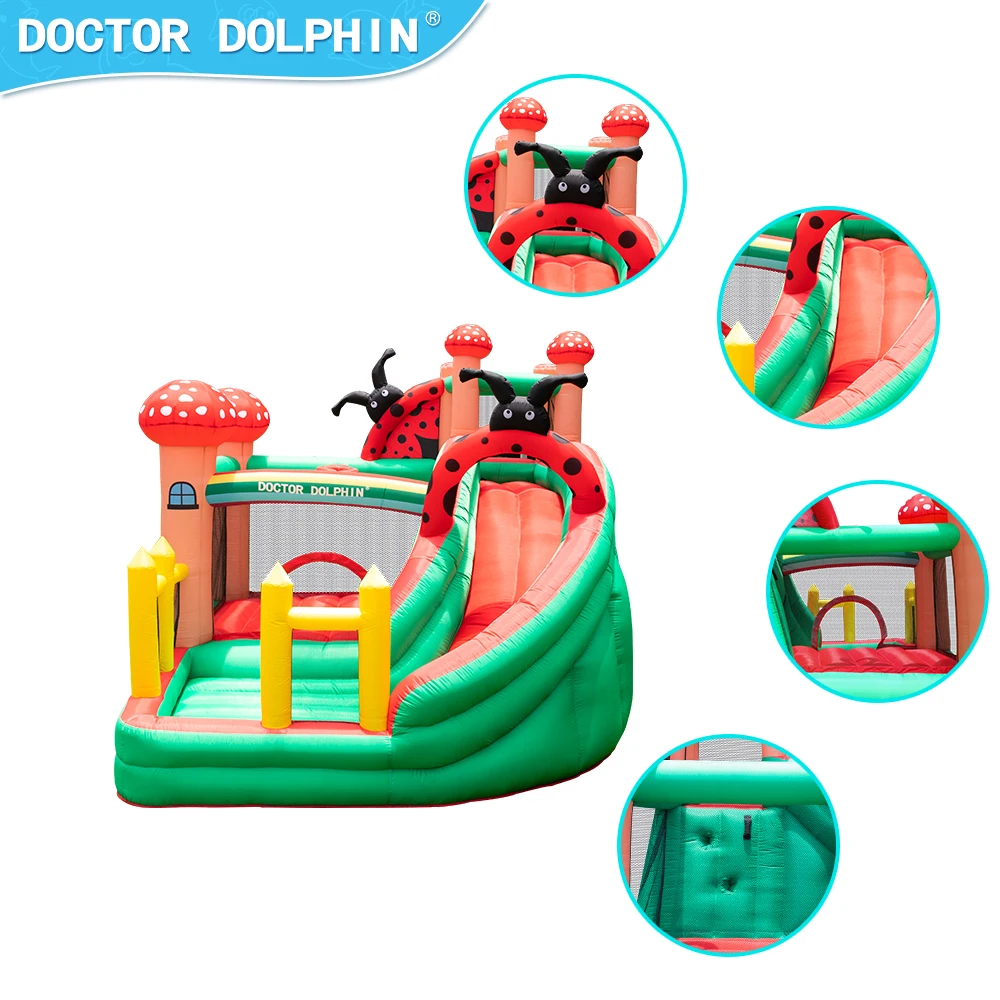Doctor Dolphin King Insects Theme Cute Jump House Slide Combo Inflatable Bounce House Bouncing Castle Kid Bounce House