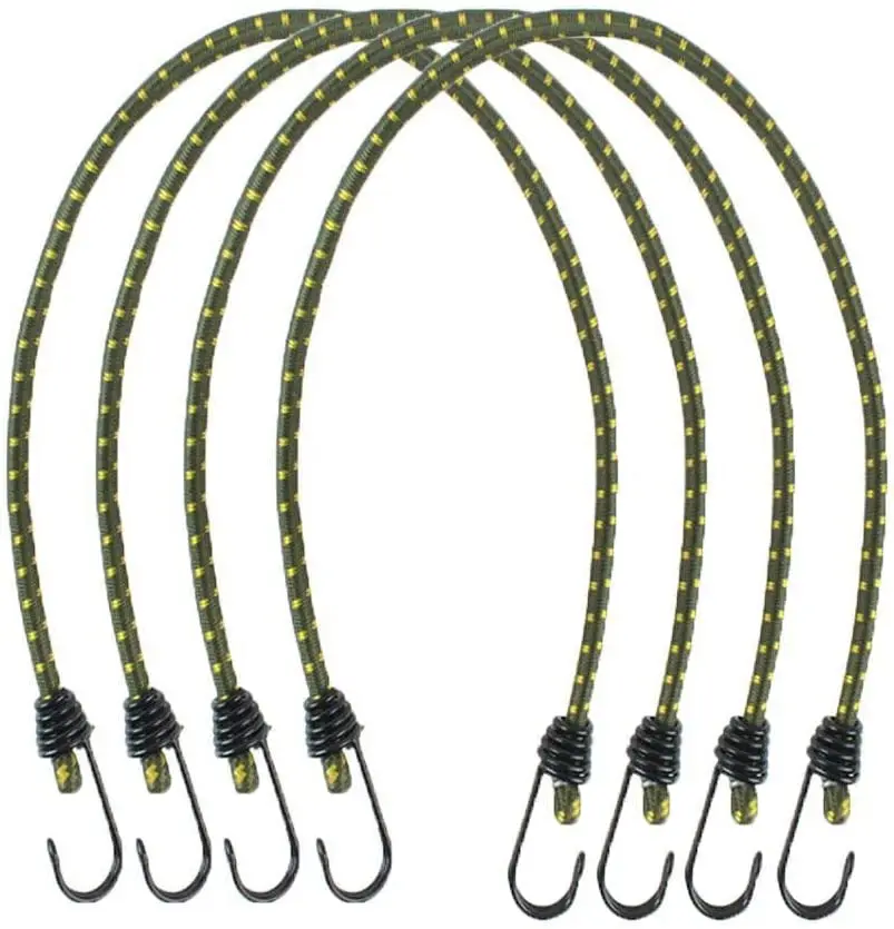 With For Bike Bicycle Outdoor Custom Rubber 8mm Heavy Duty Double Elastic Hooks Cords With Metal Hooks Rope Bungee Cord