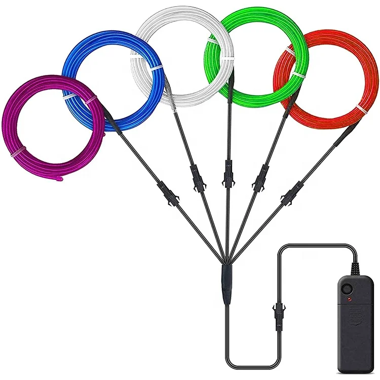 Wholesale Car Interior Decorative EL Wire Cold Light Strip LED Auto USB Flexible Neon RGB atmosphere ambient lamp