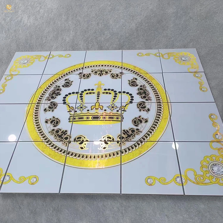 Springletile floor tiles ceramic 600x600 polished porcelain marble look greek key continuous pattern textured glazed floor tiles