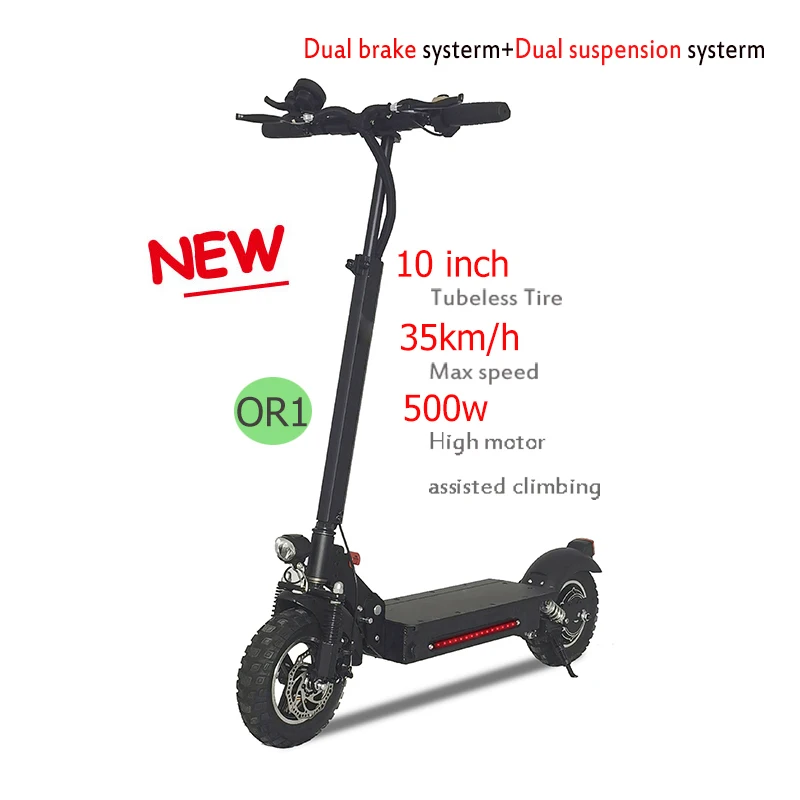 Popular design 10 inch Tubeless tire lithium battery fat tire 500w scooter electric scooter