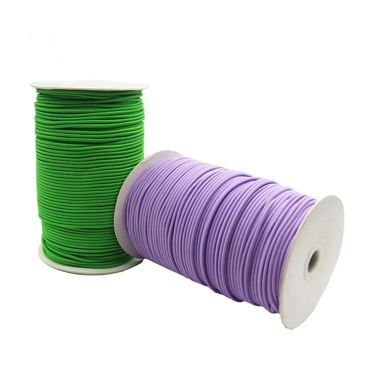 Wholesale 2.5mm Strong Strength Braided ElastIc Rope Round Elastic Cord Rubber Rope