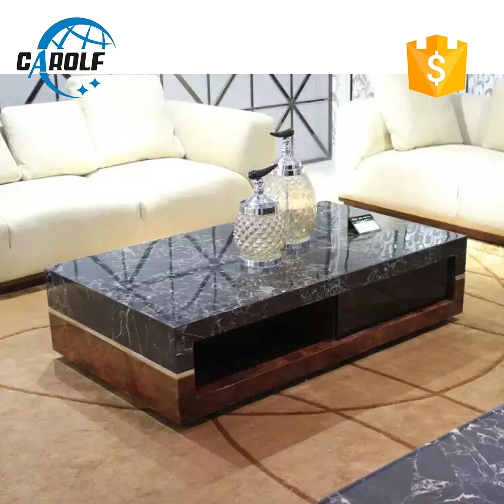 High quality walnut wood center table nordic minimalist living room negotiation center marble top coffee tables
