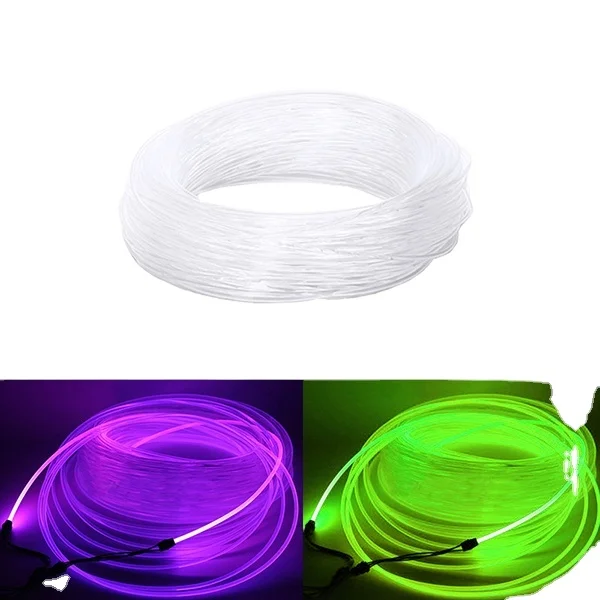 Factory Price 100 Meters 3MM Side Glow Fiber Luminous Flexible Waterproof Led Optic Decorations Light Emitting Multiple Colors