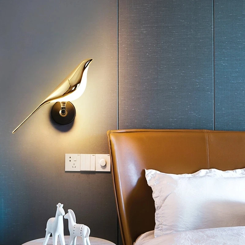 Bedroom Living Room Decoration LED Wall Light Indoor Bird Parrot Magpie Wall Lamp