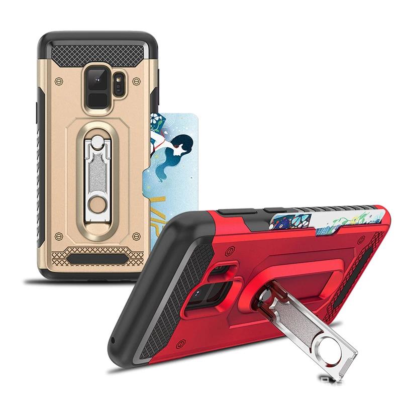 
Luxury Hybrid Armor Case For Samsung Galaxy Note 9 8 S9 S8 Plus Card Slot Stand Cover For Samsung S9Plus Case s Note9 Note8 edge 