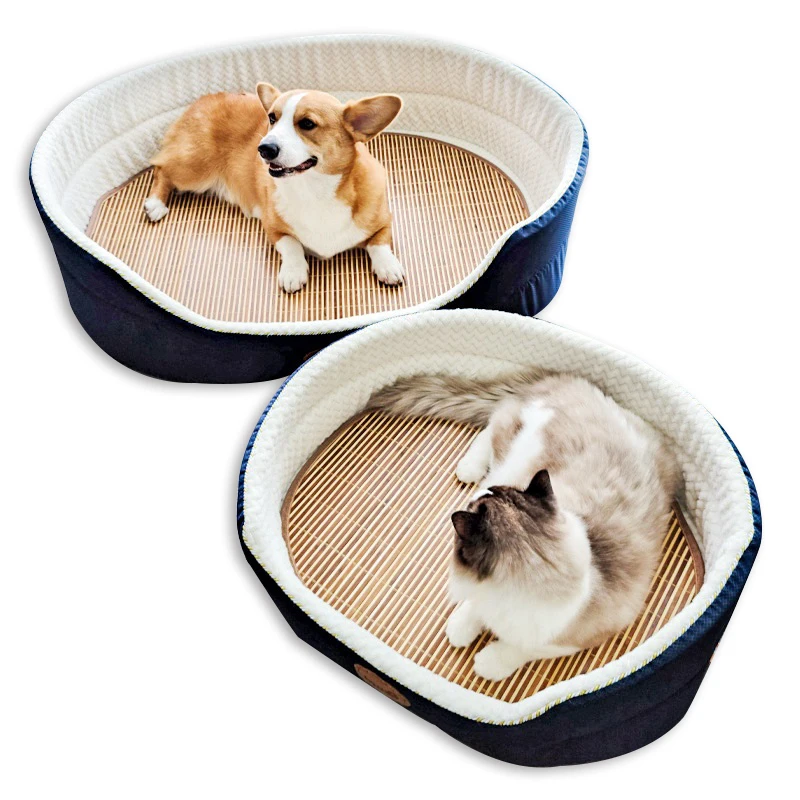 
Моющаяся Удобная безопасная двухсторонняя многофункциональная плюшевая кровать для питомцев для любой погоды, Лежанка для собак 