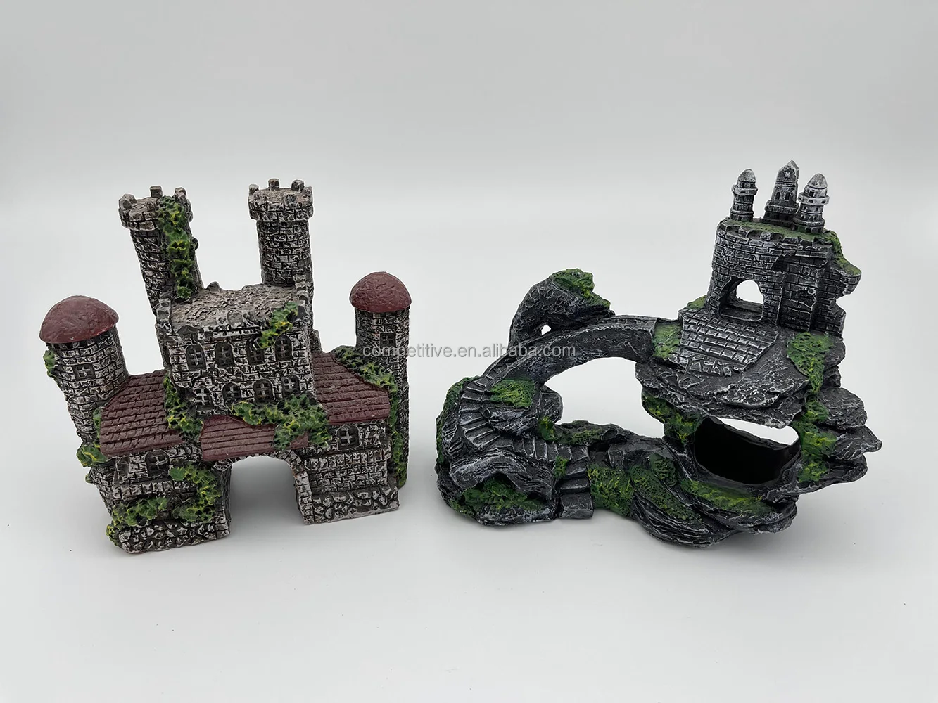 polyresin under water bottom for fish pet mini castle Aquarium Decorations fish tank escape hole crafts supplier