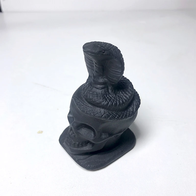 Natural Crystal Crafts Carved Obsidian Skulls Crystal Obsidian Figurine For Fengshui Furnishing Articles