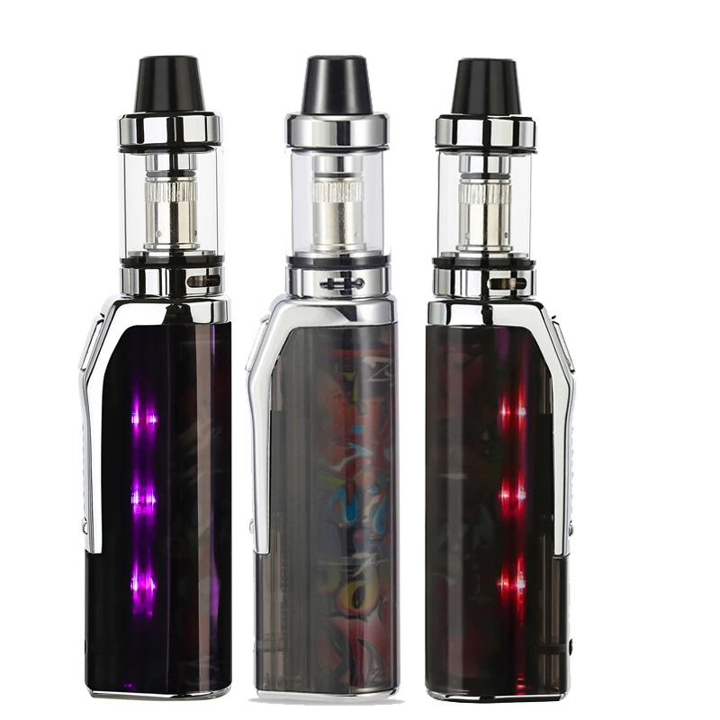 Cheap mini Glowing empty electronic cigarette 2ml refillable 1500mAh 80w rechargeable vaper