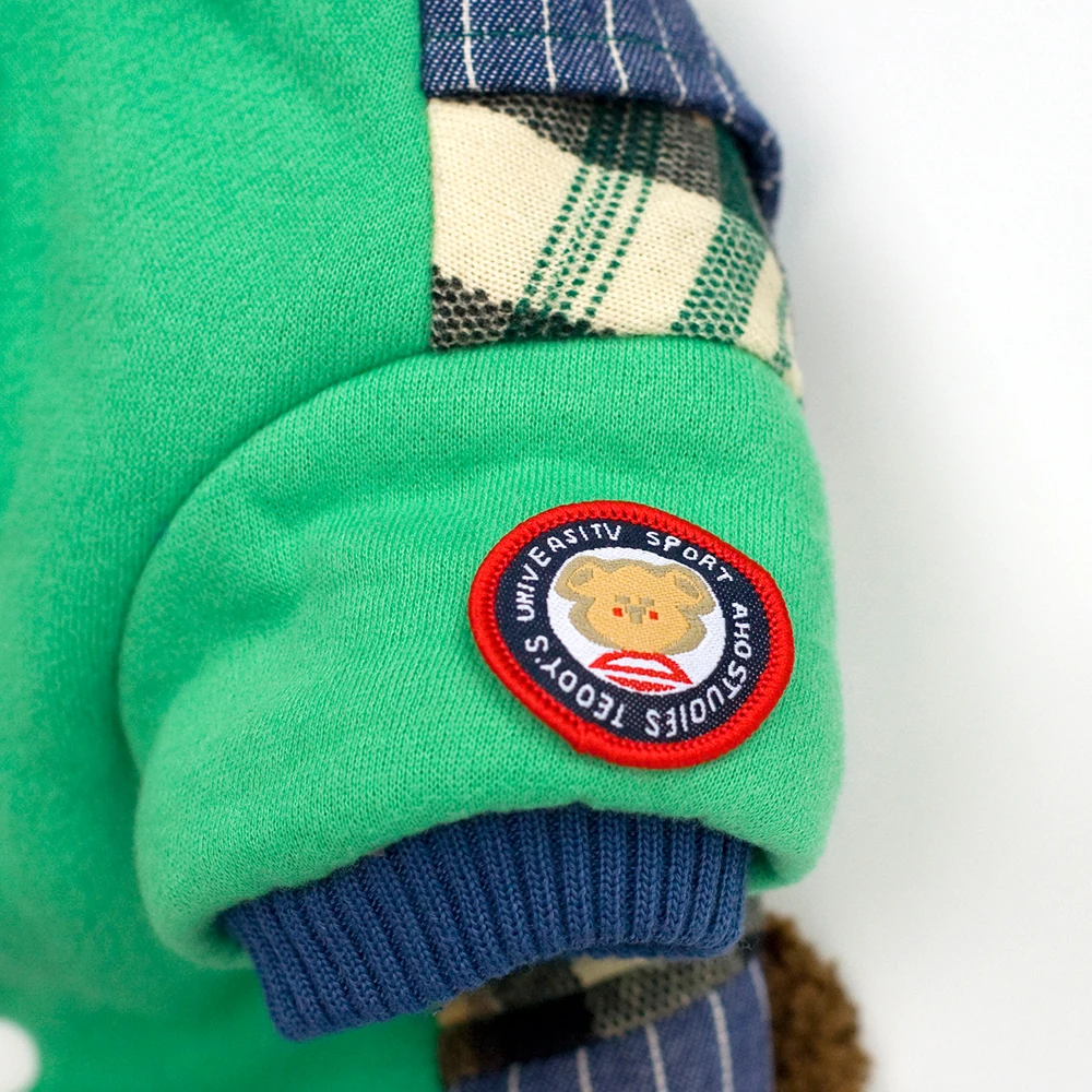 Superpets wholesale pet clothes warm soft grid pattern pet dog hoodies jacket winter cloth