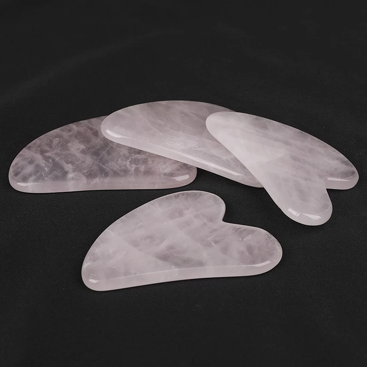 Top Selling Raw Rose Quartz Massage Guasha Plate Facial Tool Natural Jade Massager Board