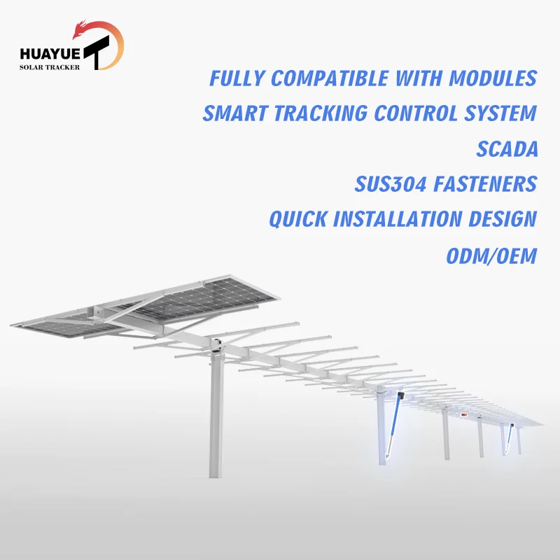 Huayue solar tracker-HYP-2-78PV-210-IR-M-3LD  solar pv sun tracker solar tracker 1 axis single axis PV tracking