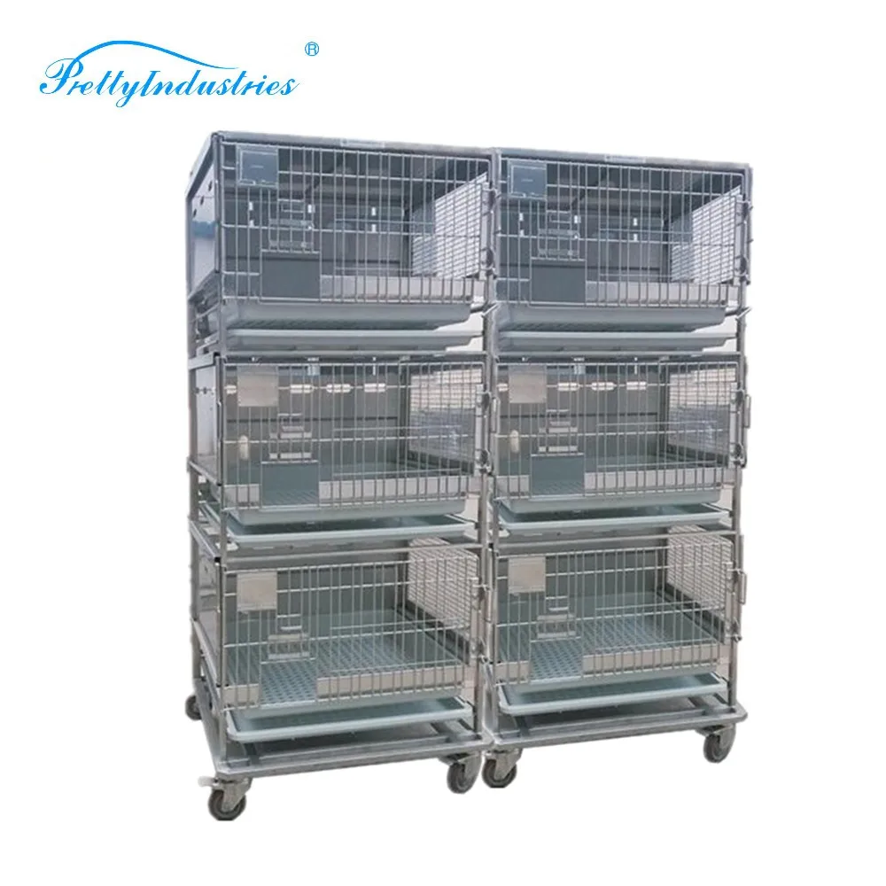 Model RBS53P-6 Stainless Steel New-style Rabbit Cage Experimental Animal Rack with Cage for Laboratory Rabbits