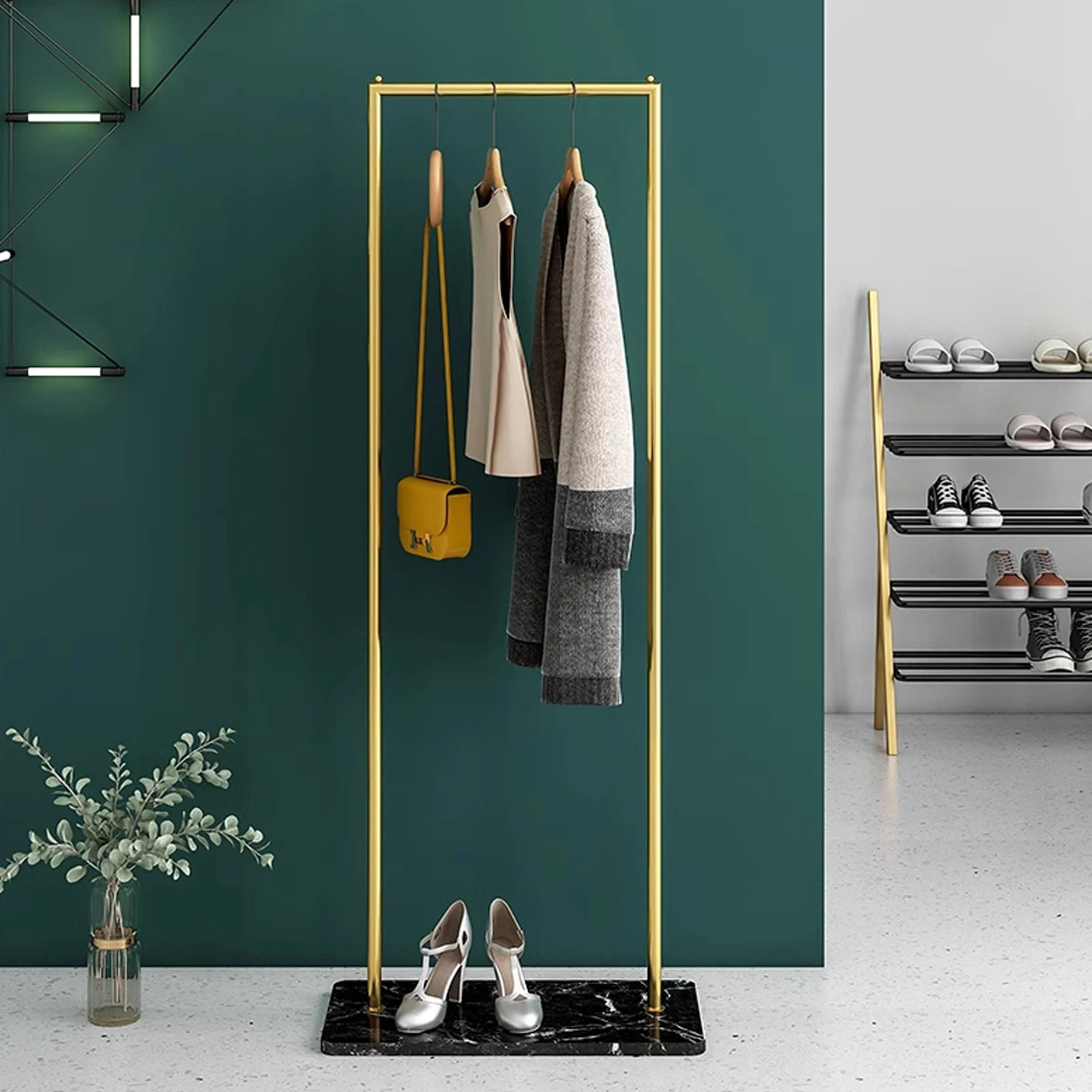 Free Standing Coat Rack Marble Base Clothes Stand Hat And Coat Rack For Hallway Umbrella Stand
