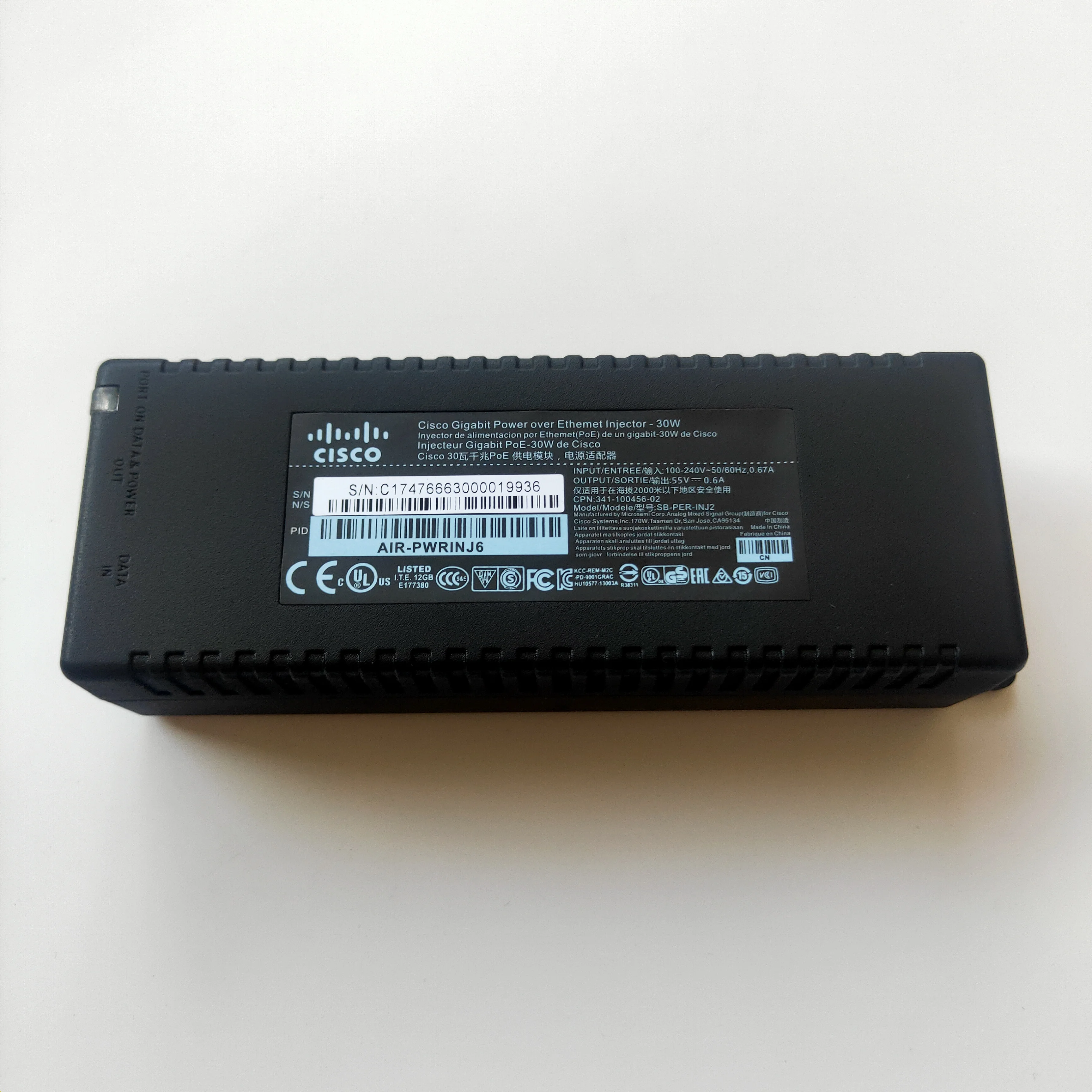 Meraki 802.3at гигабитный POE питания Aironet инжектор AIR-PWRINJ6