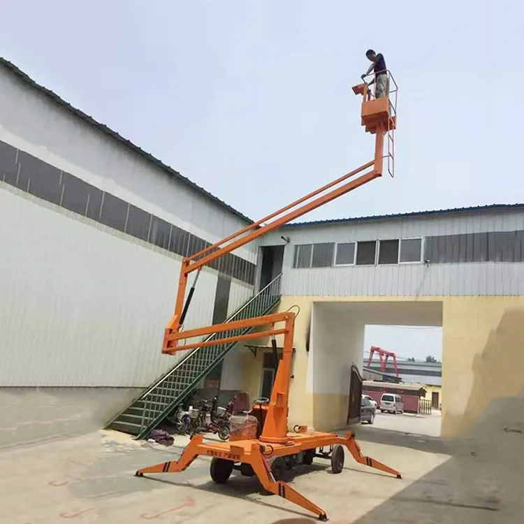 High Quality 200kg 4 Wheels 12m 14m 16m Towable Boom Lift Table With CE