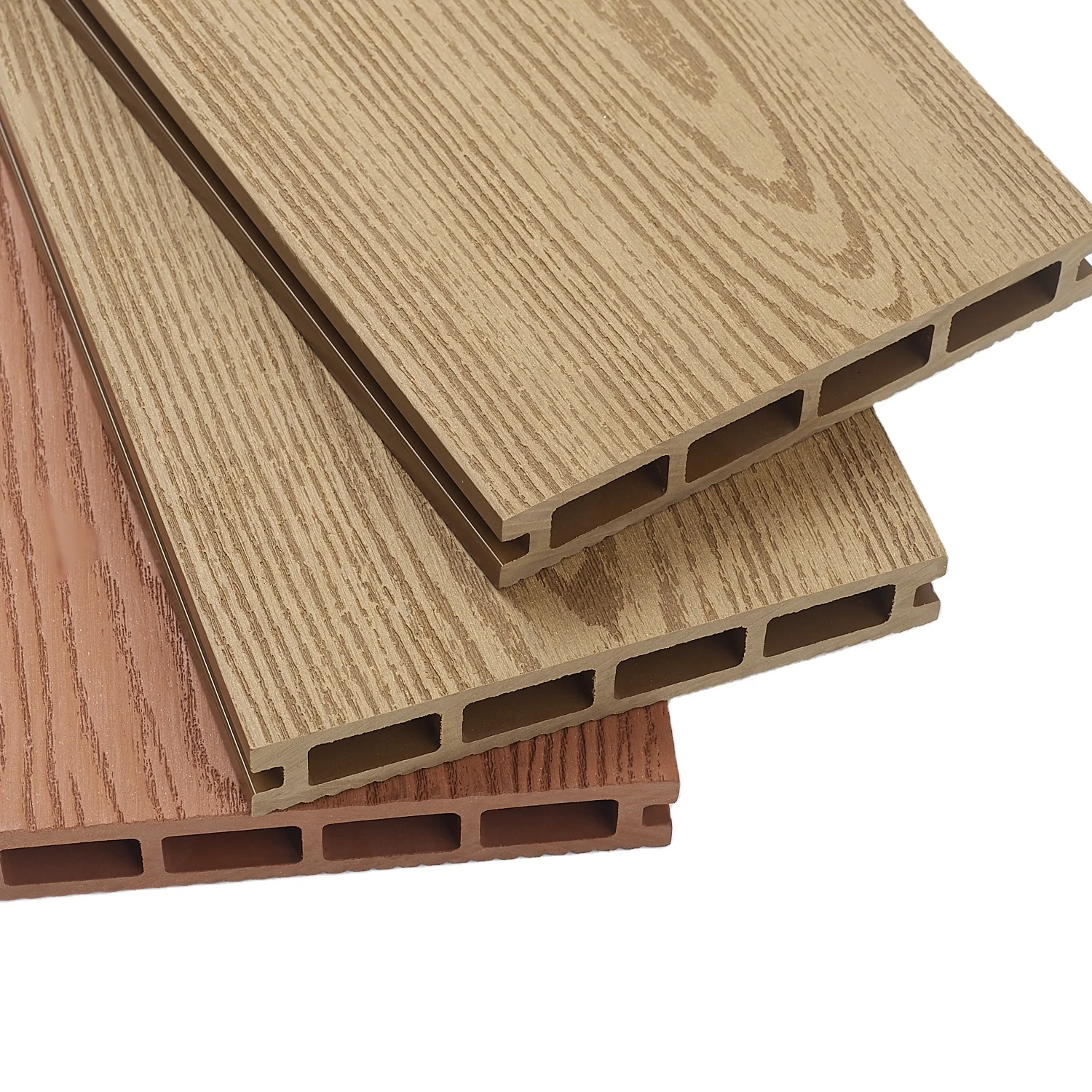 2024 New Design K140-24A WPC Hollow Decking Top Supplier Modern 3D Embossed Engineered Wood Facade Flooring Wholesale