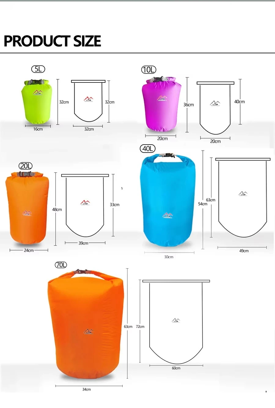 Customized Underwater 10L 20L Durable Waterproof Dry Bag Sack Bag Backpack Thailand Transparent Ocean Pack