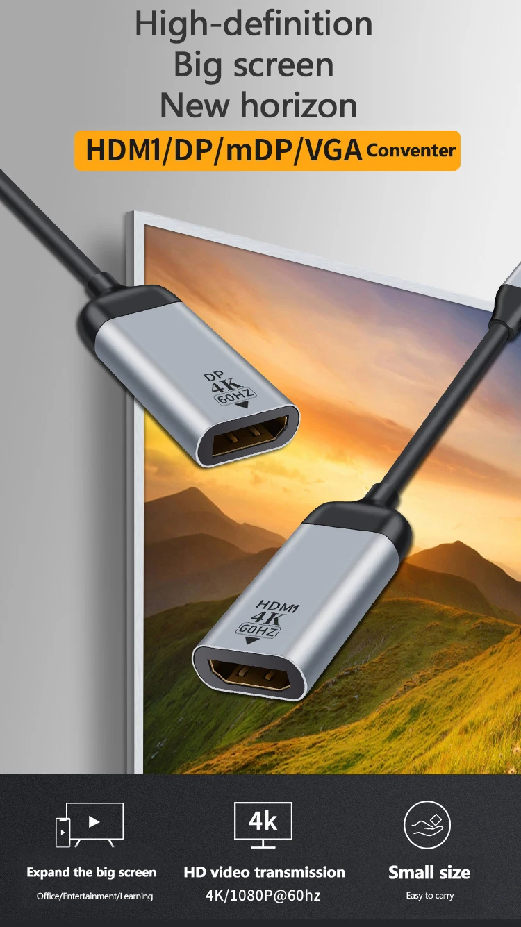 USB C to HDM-I Video Adapter USB C to 4K HDTV Adapter Aluminum Portable video converter Adapter adaptor