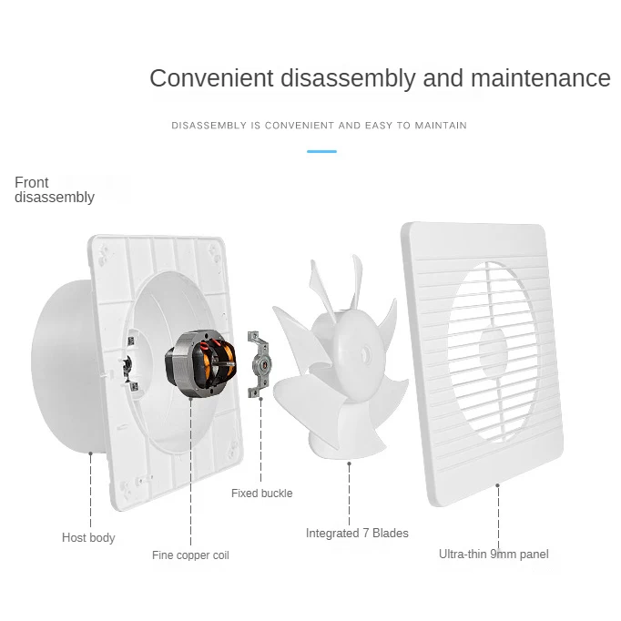 Modern Louver Window Extractor Suction Bathroom Fan Small Cooling Ventilation Exhaust Fan For Bedroom