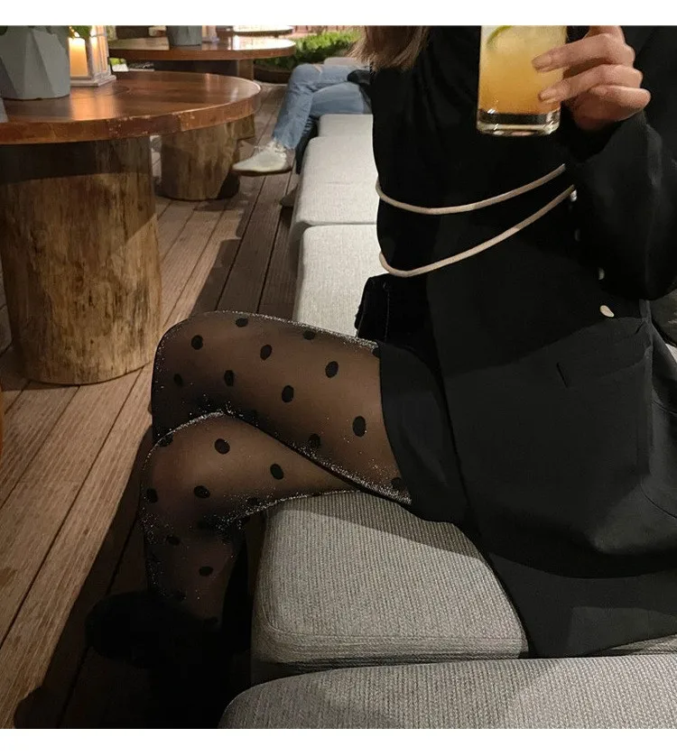 2021 Sexy And Popular Big Dot Patterned Women Pantyhose Fashion Sweet Girl Tights Stockings