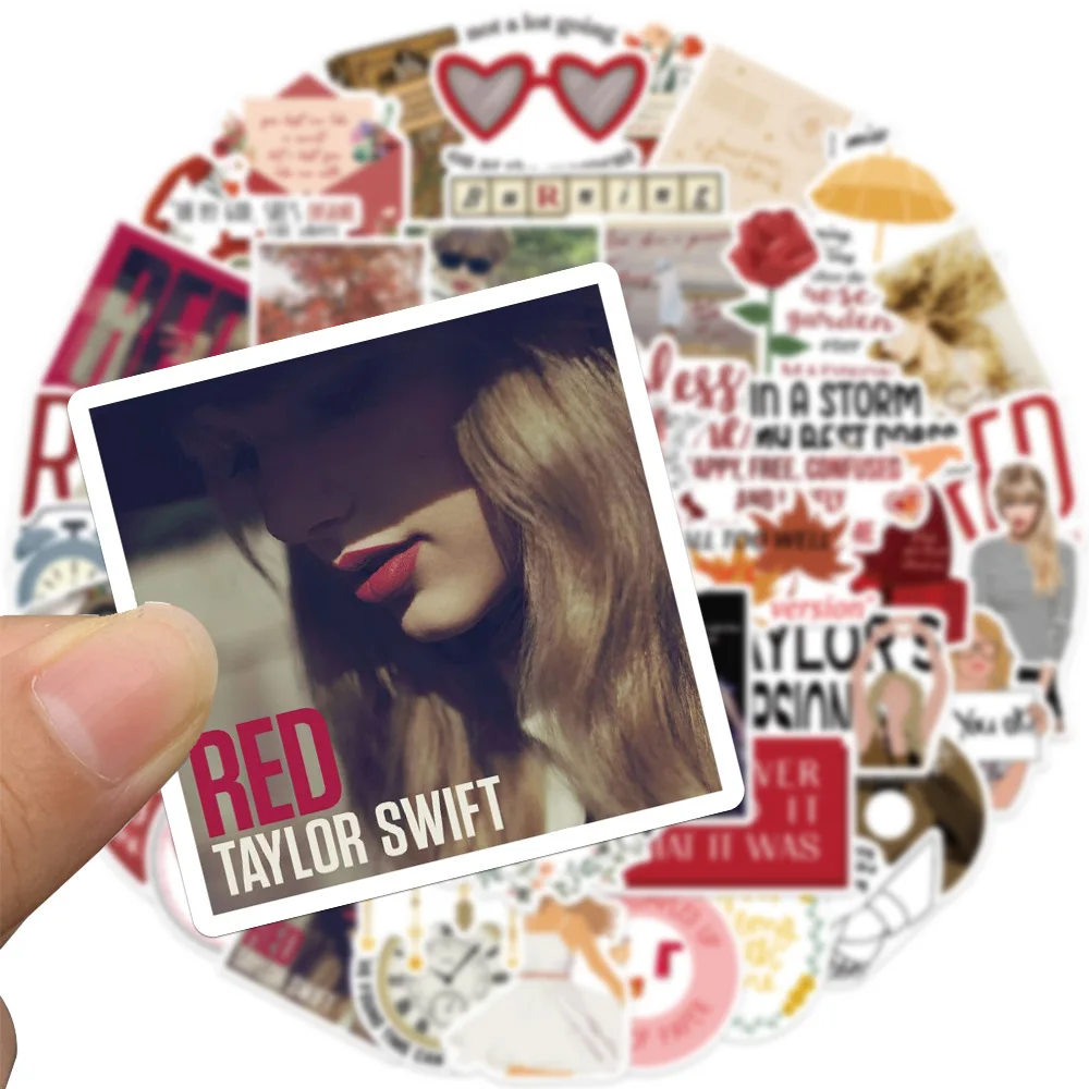 50PCS singer Taylor music Sticker Custom Pvc Waterproof Die Cut Stickers For Laptop Skateboard