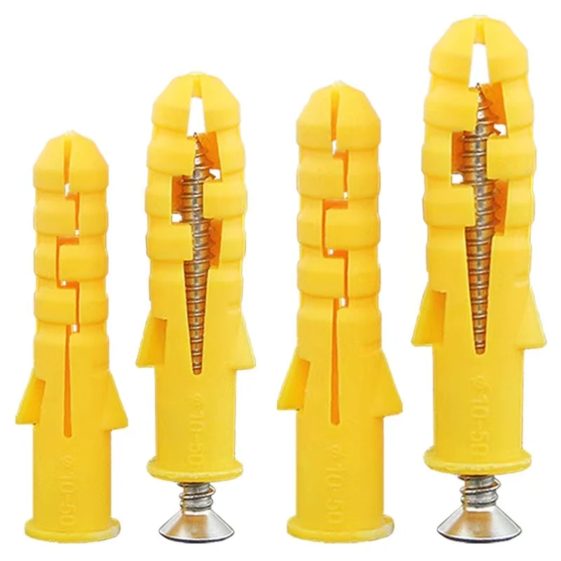 Factory direct Small yellow croaker plastic expansion tube bolt rubber plug bolt self-tapping screw set M6M8M10