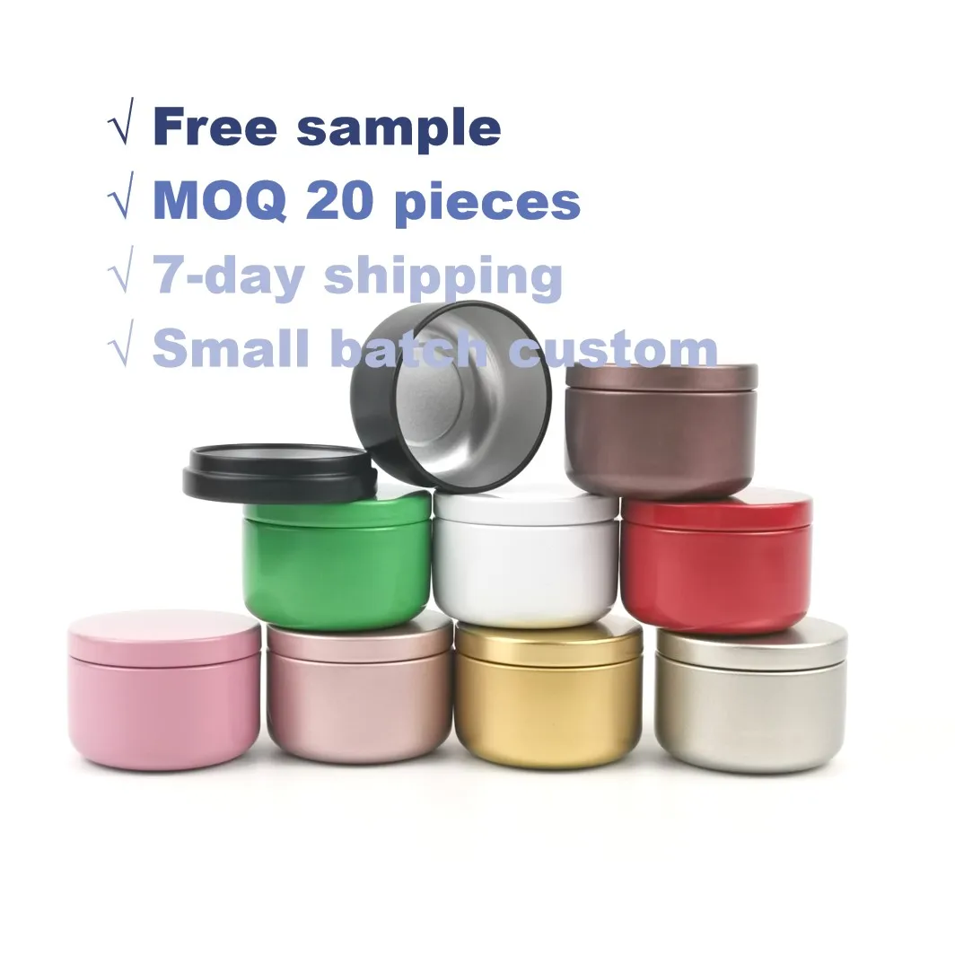 Reusable Round Screw Cap Aluminum Jar Metal Tin Can Soap Lip Balm Cosmetic Candle Containers