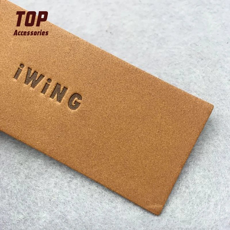 Нашивка из микрофибры искусственной кожи с тисненым логотипом вышитая техника для джинсов и