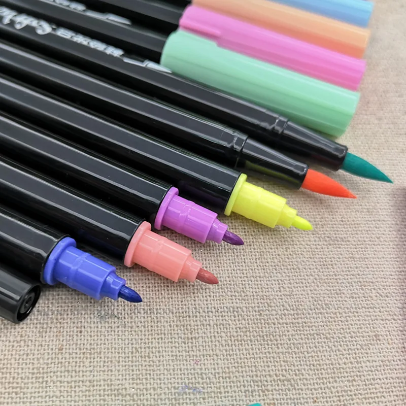 2019 New Item 18 colors Double-tip brush pen set water color pen art marker 8822