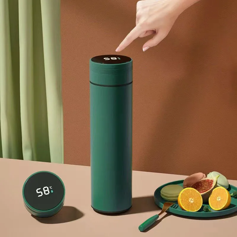 Water Bottle with LED Temperature Display Double Walled Smart Tea Infuser Water Bottle Stainless Steel Thermal Cup Travel Mug