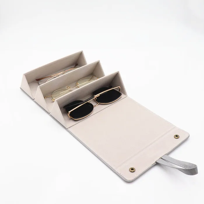 glasses case leather sunglasses case custom logo glasses storage box folding spectacle case packaging glasses box