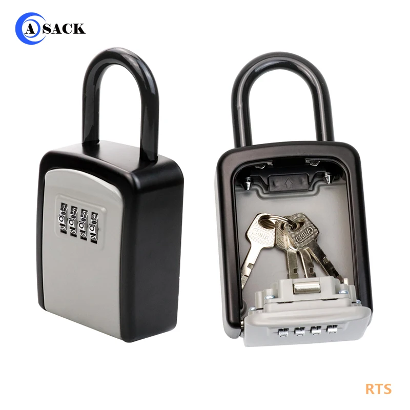 Asack G10 factory cheap large capacity aluminum alloy 4 digit combination key safe lock box security waterproof storage holder