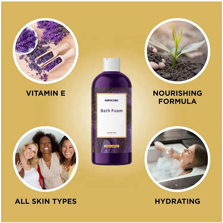 Professional Custom Bath Skin Care Factory New Design Shower Gel OEM Private Label Lavender Spa Bubble Bath