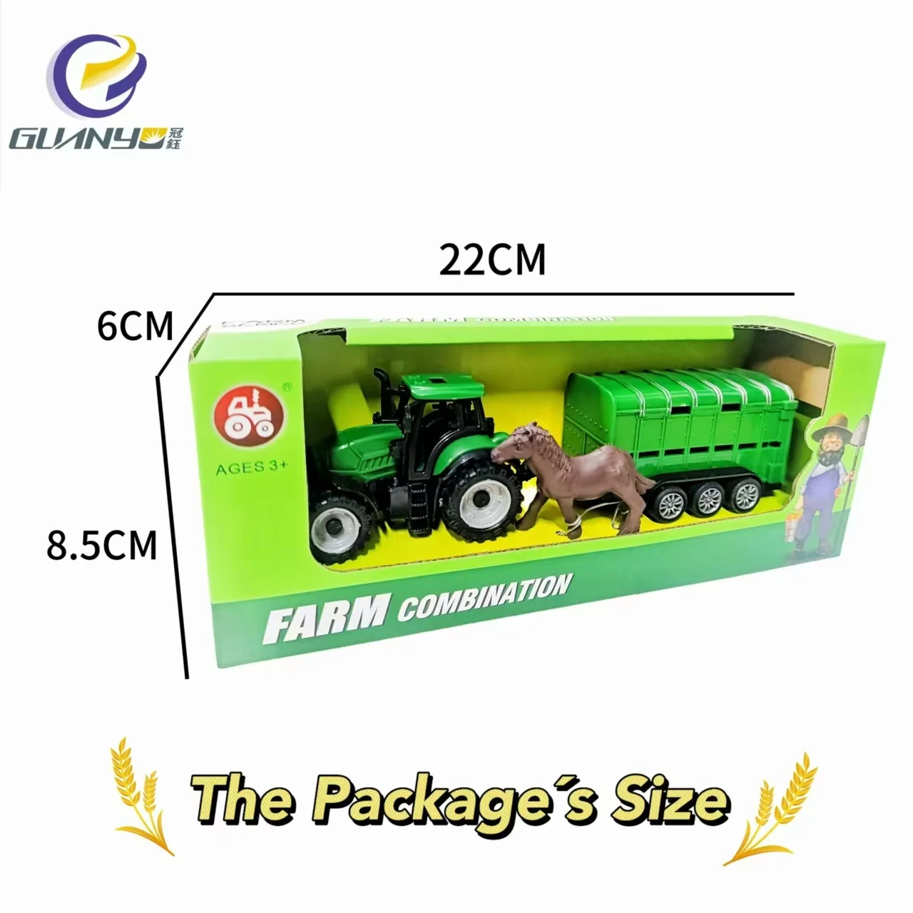 Hot Selling Farm Vehicle Toy Sliding Farmer Truck With Container Realistic Design Assembly Durable Construction Toy Car For Kids