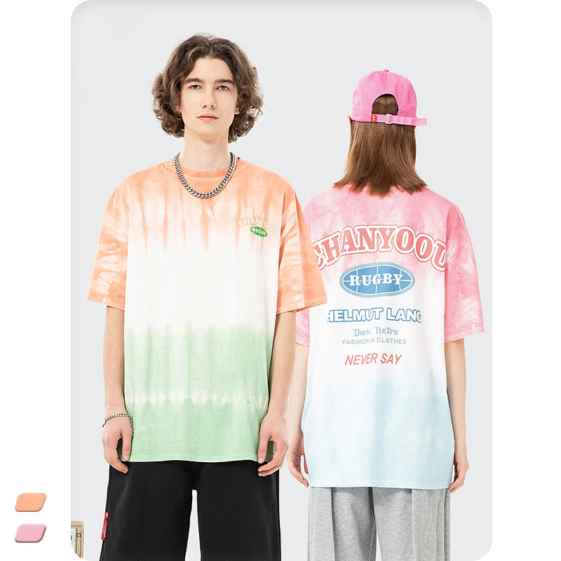 New Arrivals Vintage Tie Dye Men T-shirts OEM T-Shirts In Bulk Stock unisex Round Neck Plain  Low MOQ T shirts