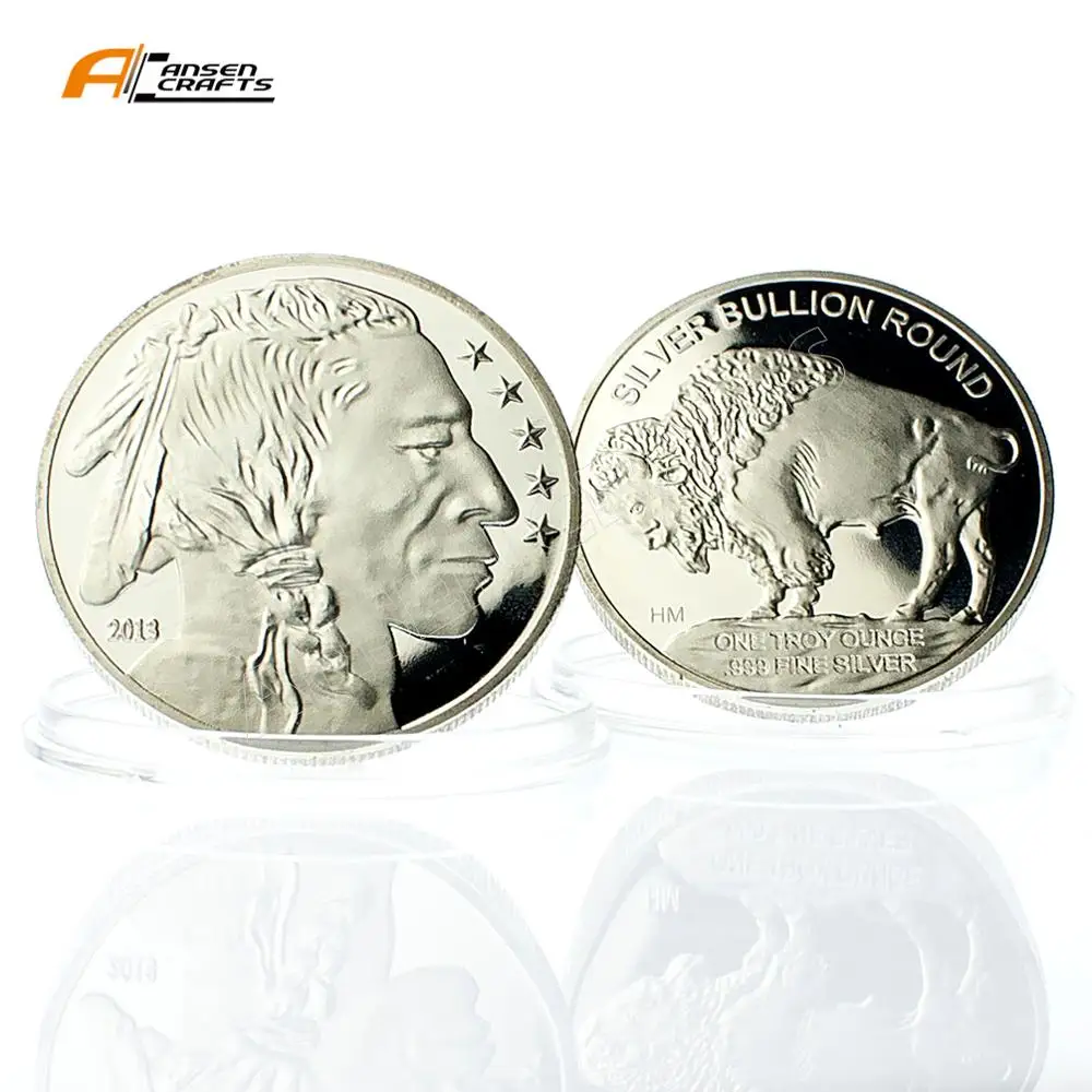 Amazon Hot selling Gold Plating Panda Buffalo Layered Necklace Canada Leaf Silver Plating Coins